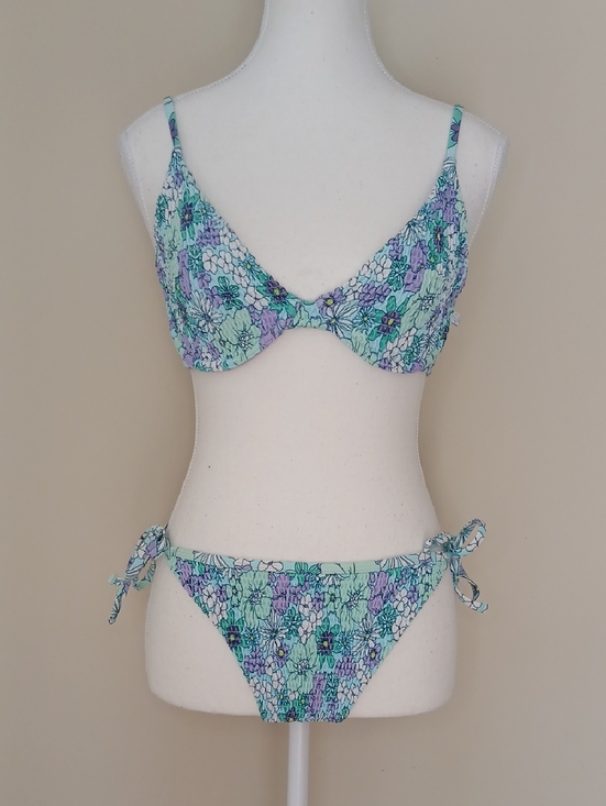 La Vie En Rose Other - La Vie En Rose Aqua Shirred Bikini Top Size M & Bottom Size Large